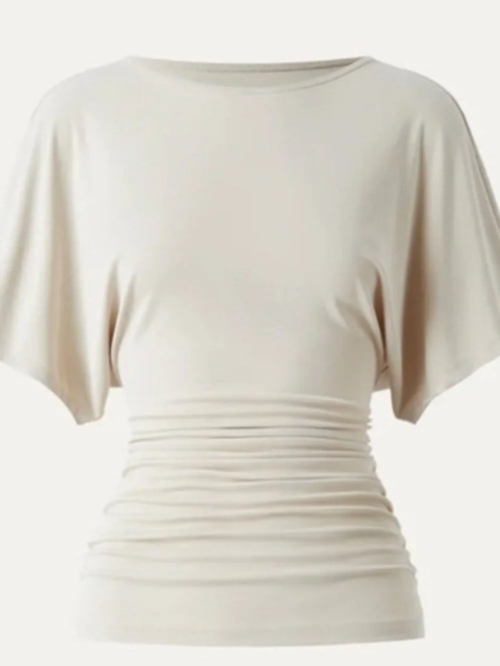 NWT OGL Sandwashed Effortless Boatneck Batwing Sleeve Side Ruched Large